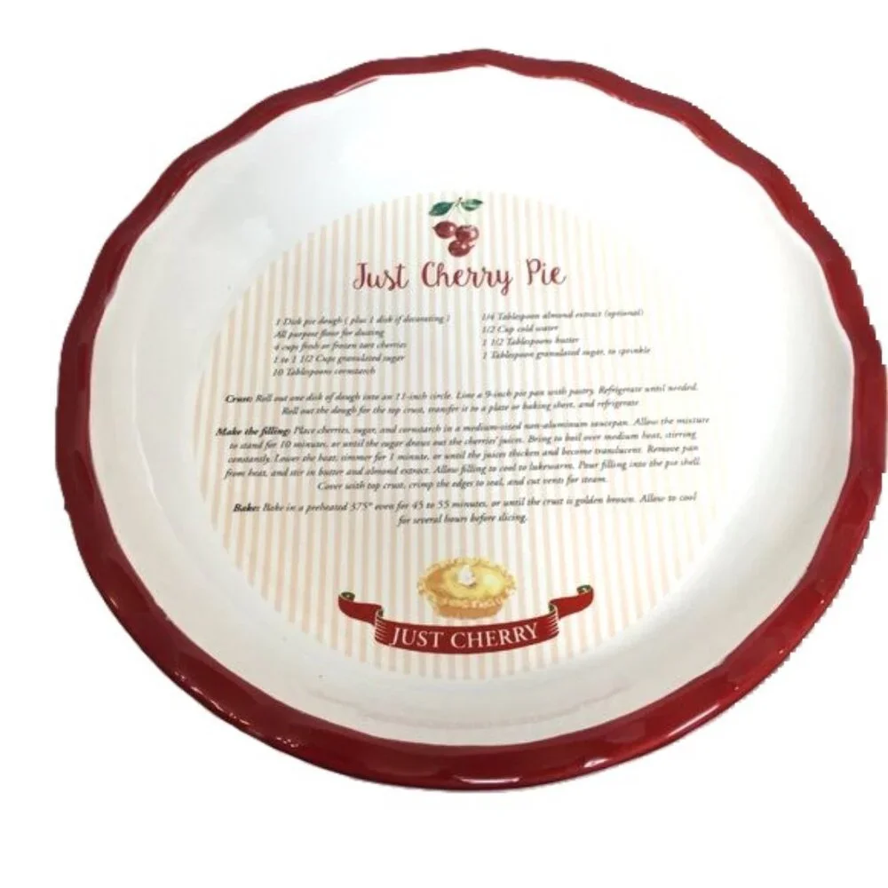 * Simply Homemade Pie Quiche  Just Cherry Ceramic Dish